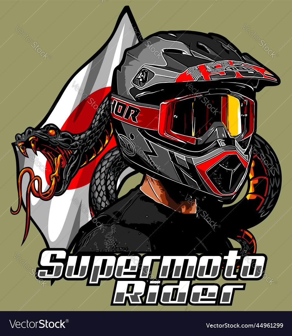 Supermoto Rider With Japan Flag Royalty Free Vector Image