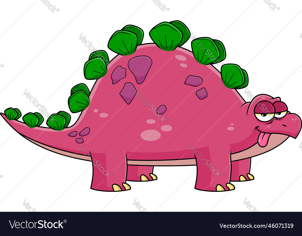 Stegosaurus Dinosaur Cartoon Character Royalty Free Vector