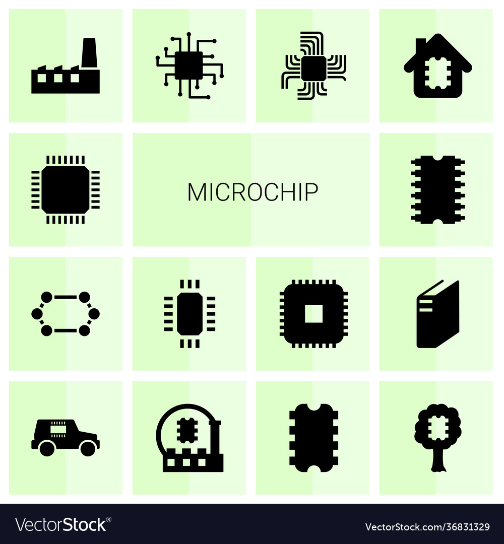 Microchip Icons Royalty Free Vector Image Vectorstock