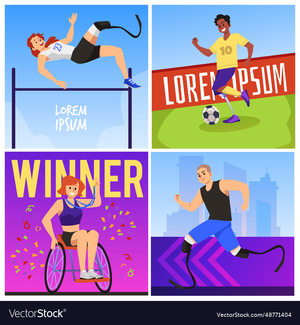 Sport Competition For People With Disabilities Vector Image