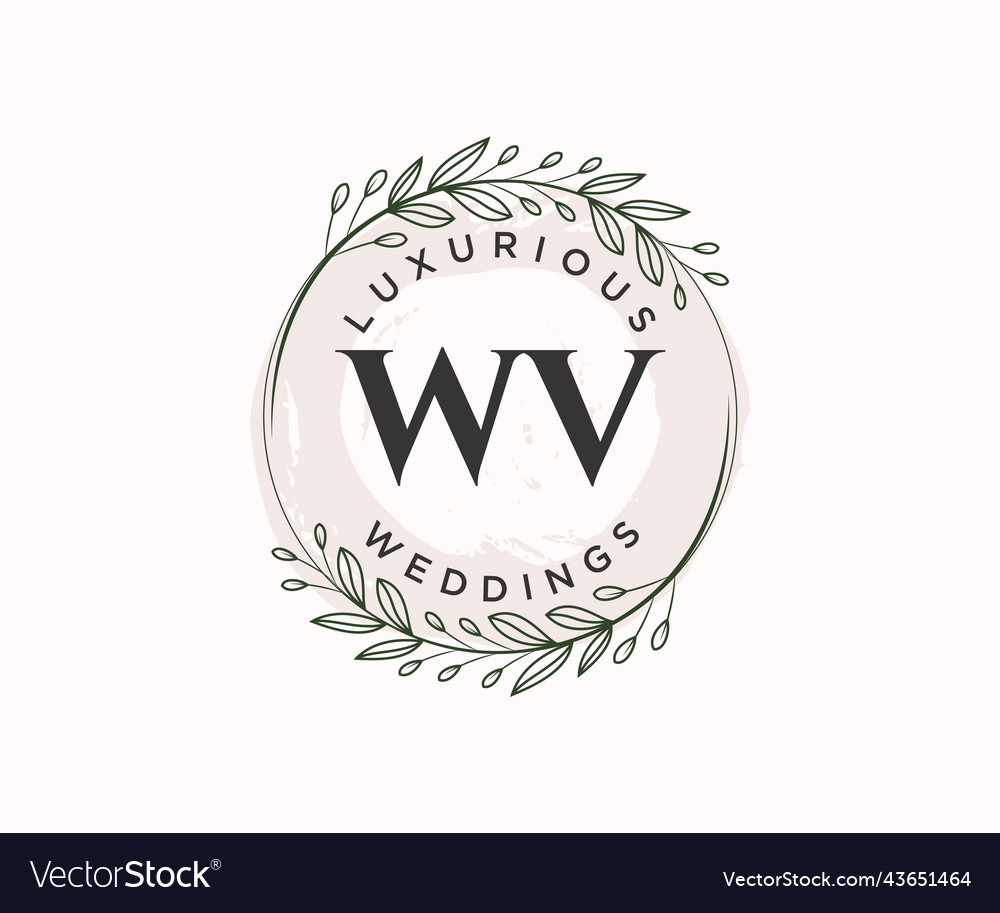 Wv Initials Letter Wedding Monogram Logos Vector Image