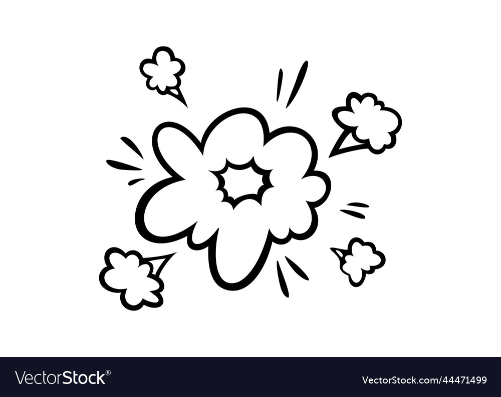 Comic Boom Effect Clouds Set Of Explosion Bubbles Vector Image