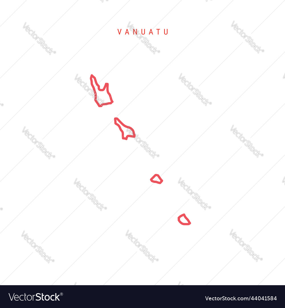 Vanuatu Editable Outline Map Royalty Free Vector Image