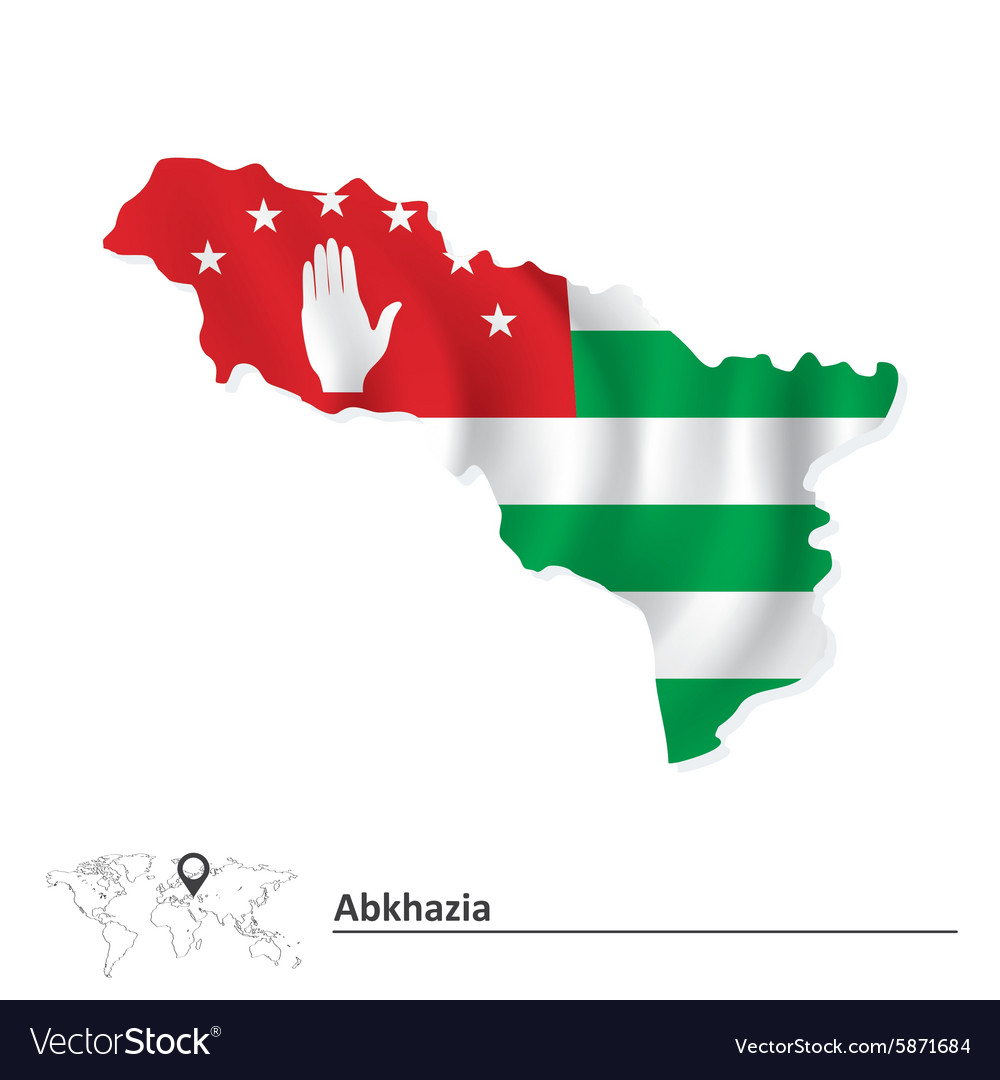 Map Abkhazia With Flag Royalty Free Vector Image