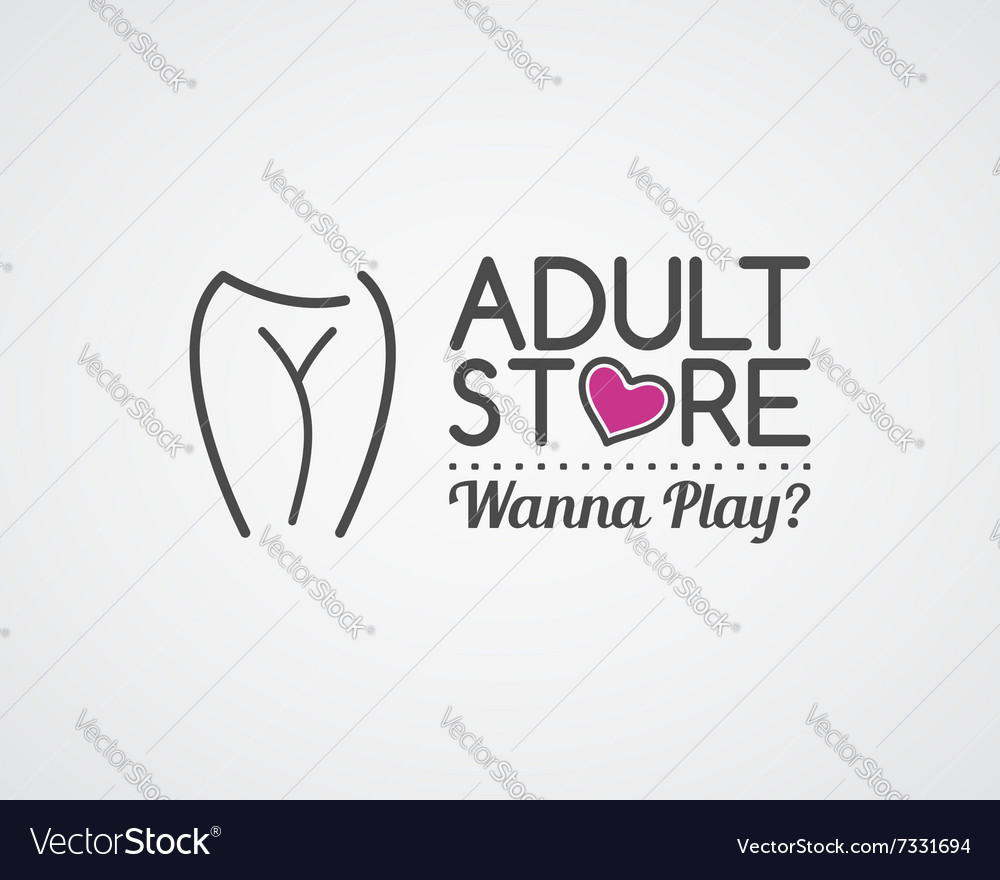 Adult Store Logo Design Cute Sex Shop Badge Vector Image