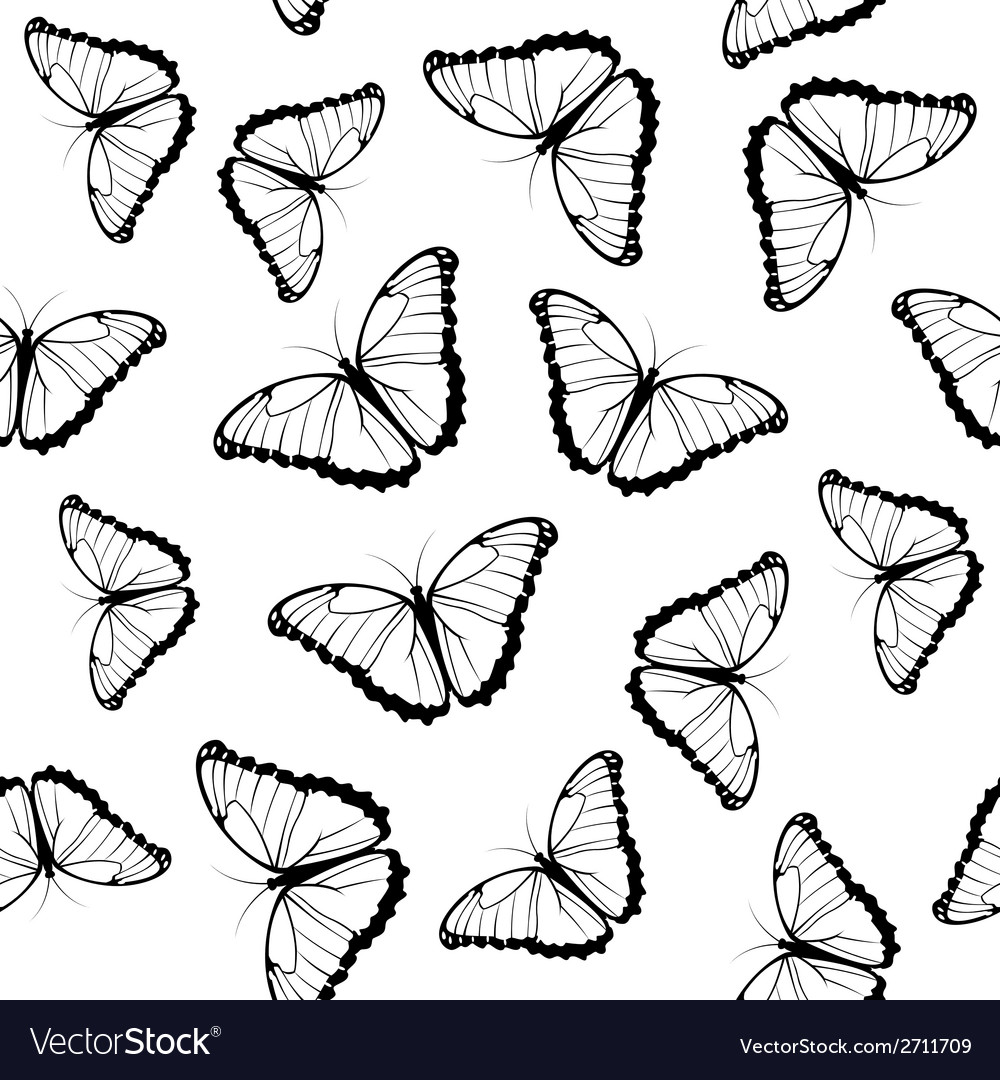 Butterflies Seamless Pattern Royalty Free Vector Image