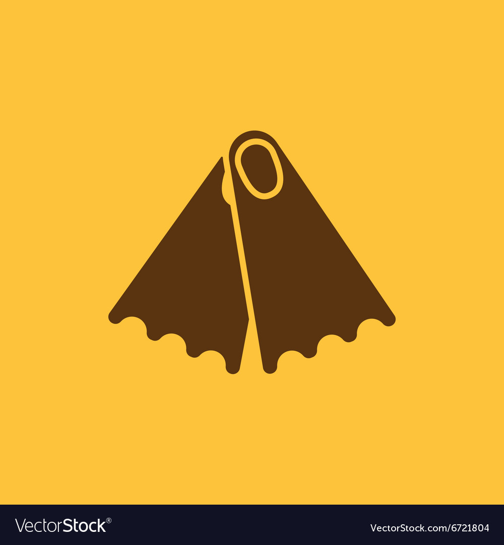 Flippers Icon Diving Symbol Flat Royalty Free Vector Image