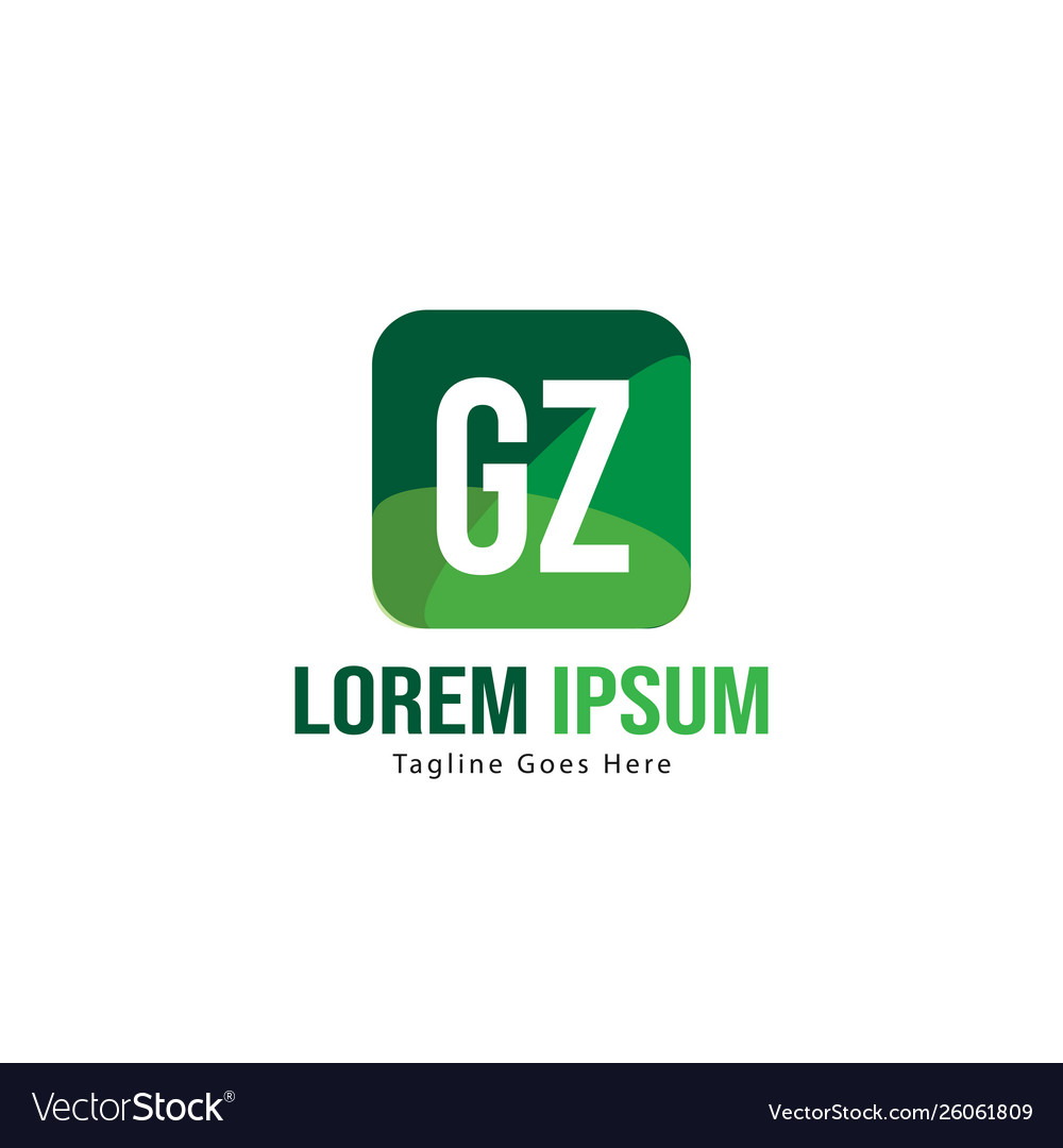 Initial Gz Logo Template With Modern Frame Vector Image