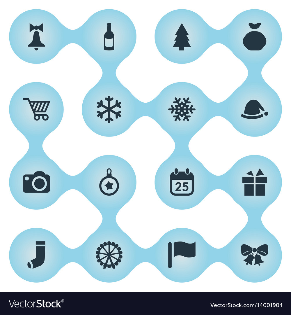 Set Of Simple Christmas Icons Royalty Free Vector Image