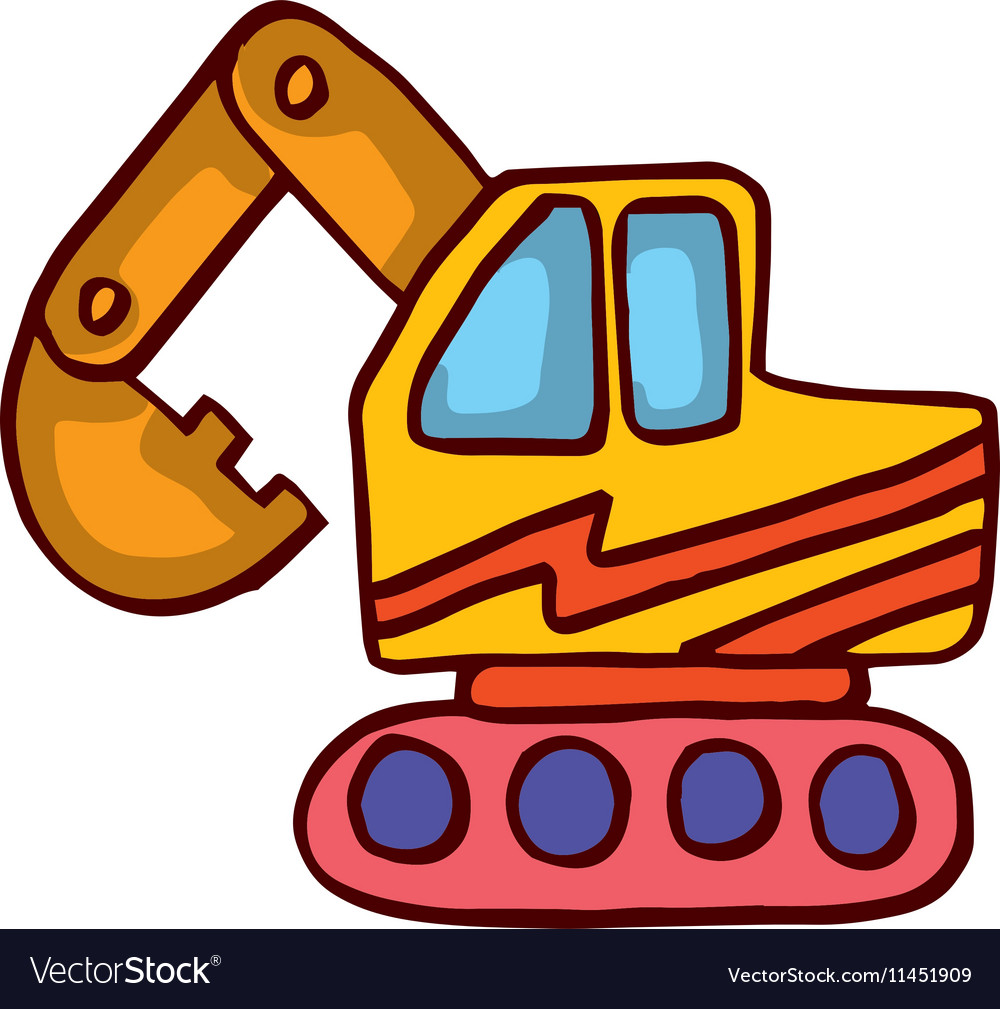 Big Excavator Cartoon Collection Stock Royalty Free Vector