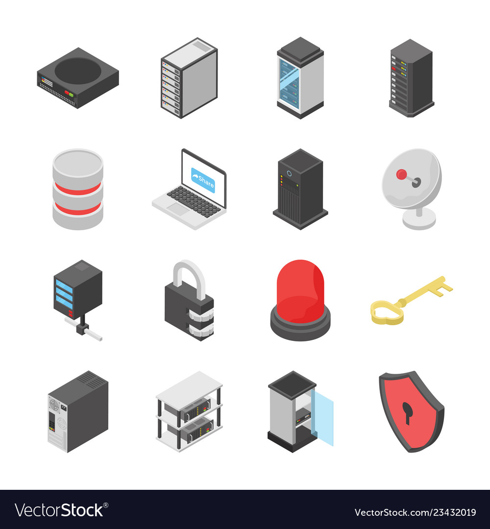 Set Network And Connection Devices Icons Vector Image