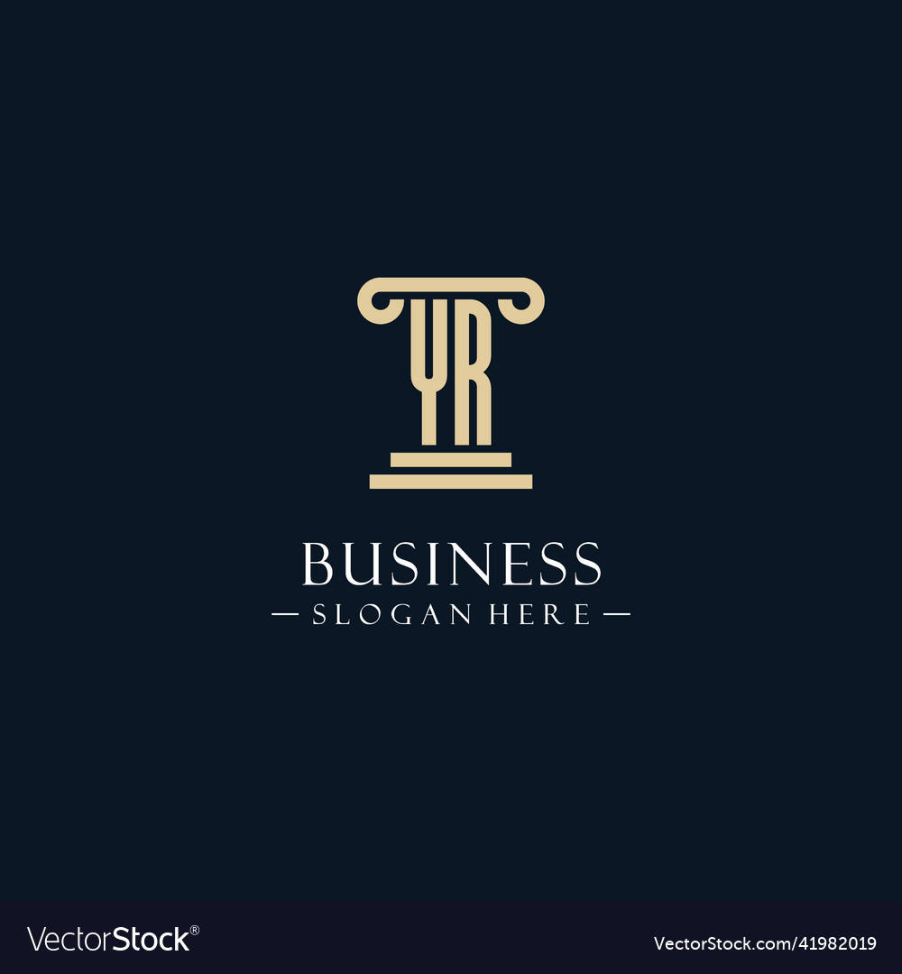 Yr Initial Monogram Logos With Pillar Shapes Style