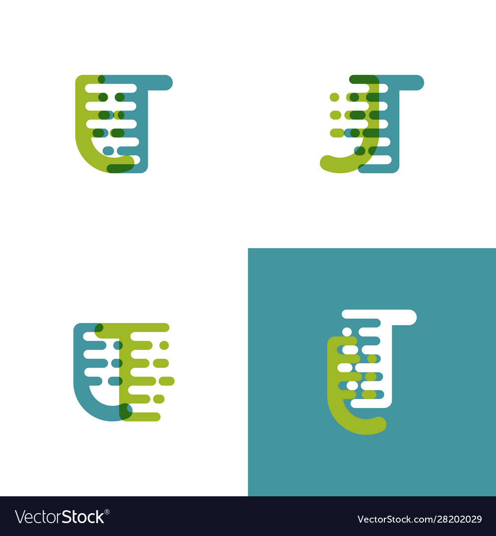 Jt Letters Logo With Accent Speed In Light Green Vector Image