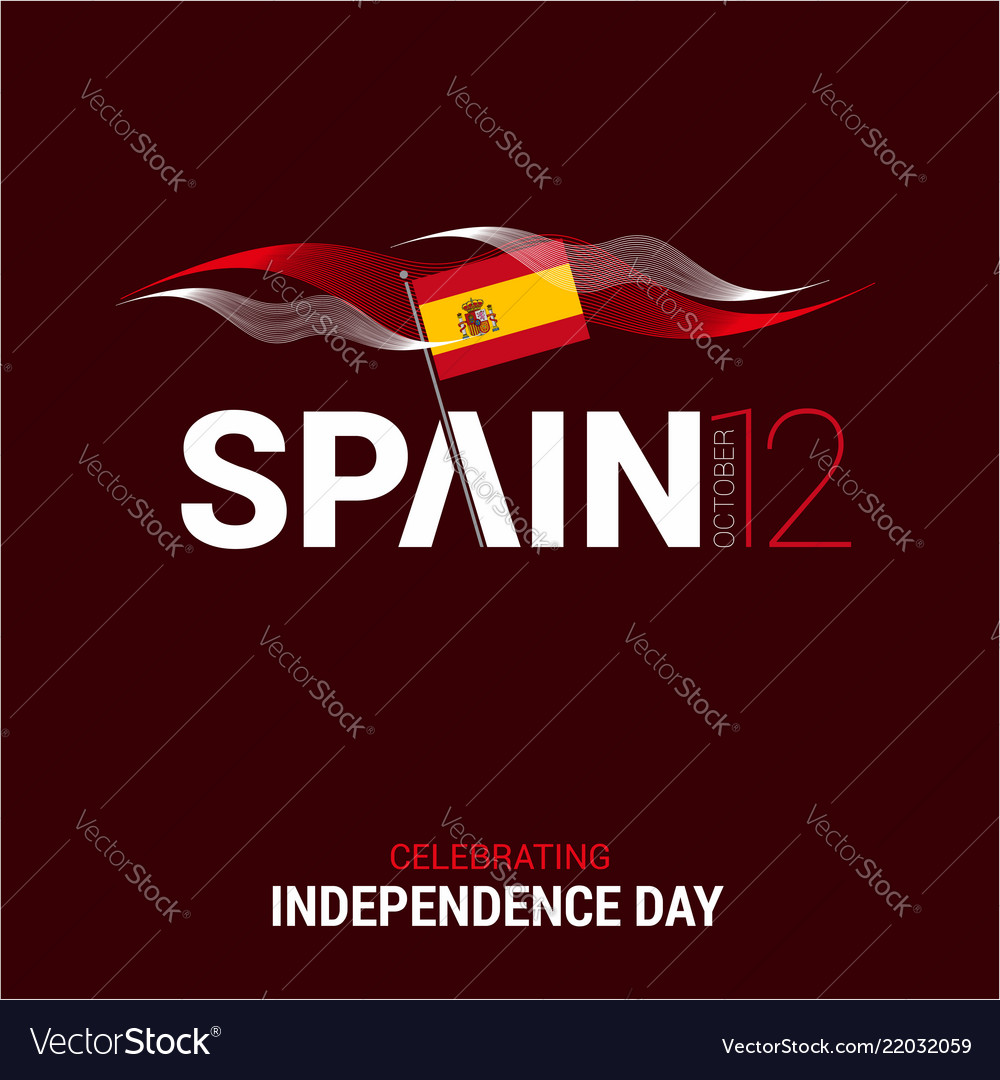 Spain Independence Day Design Card Royalty Free Vector Image