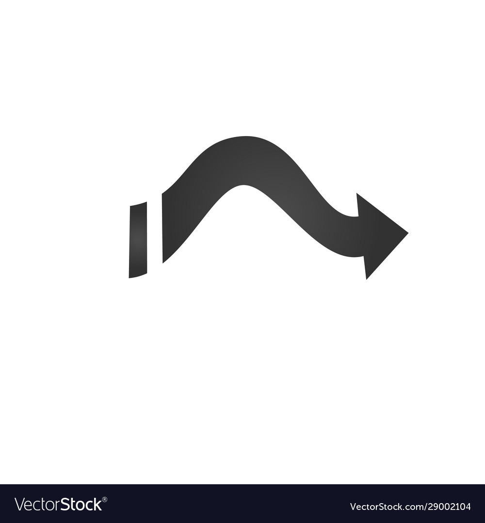 Wavy Arrow Icon Change Dirrection Royalty Free Vector Image