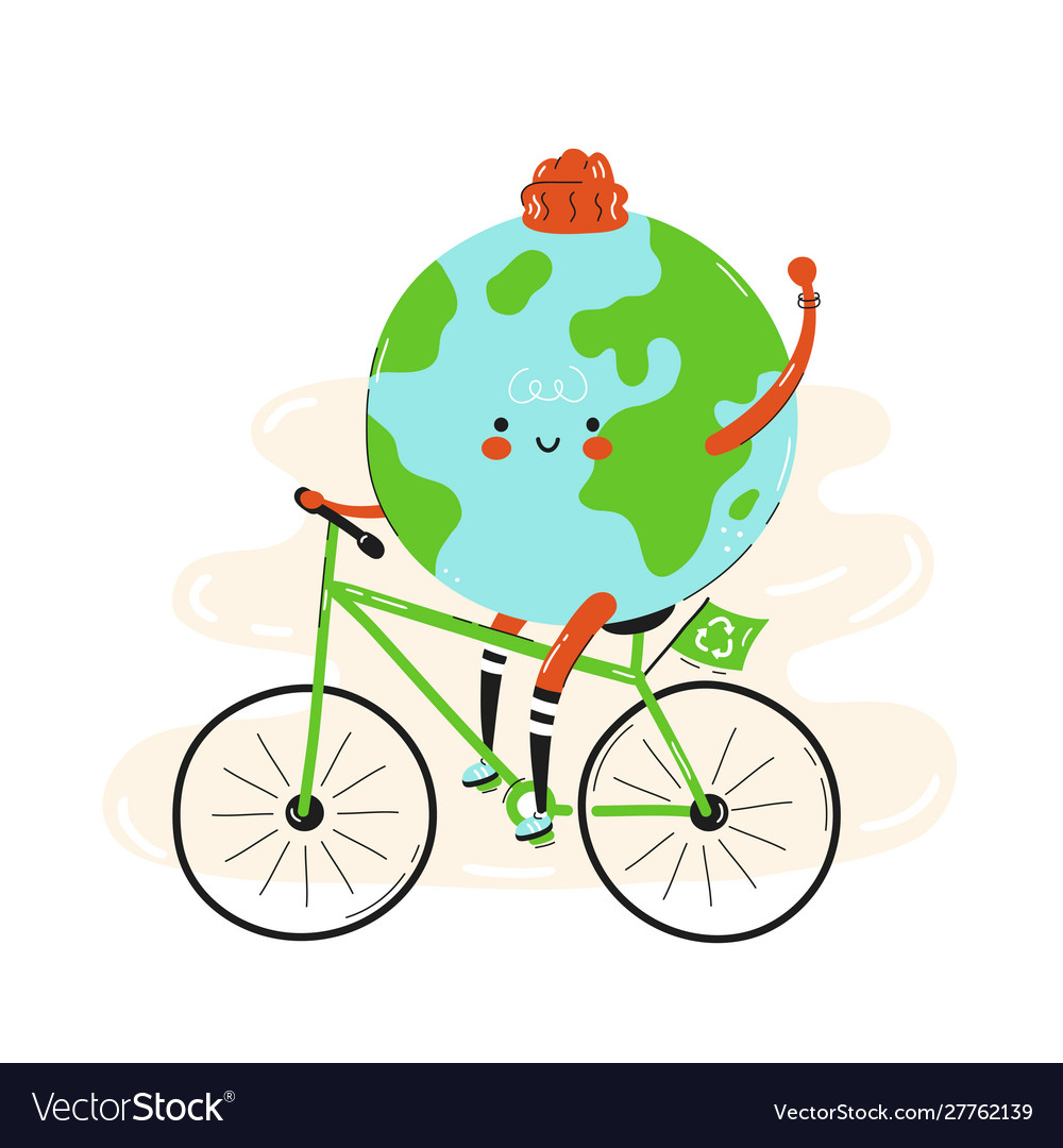 Cute Happy Smiling Earth Planet Royalty Free Vector Image