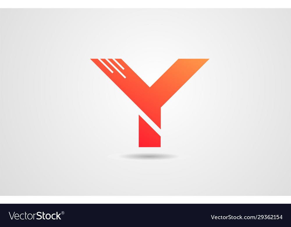 Y Orange Alphabet Letter Logo Icon Design Vector Image