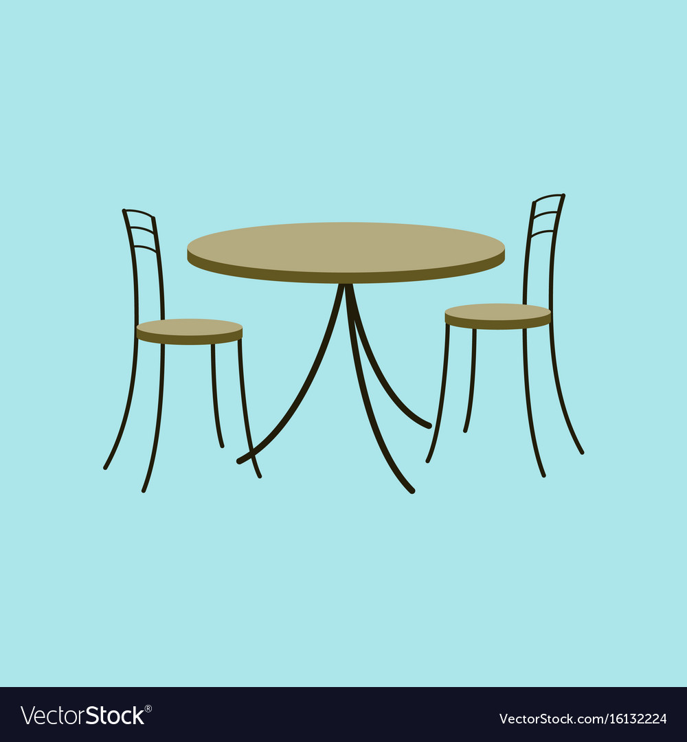 Icon In Flat Design Chairs And Table Royalty Free Vector