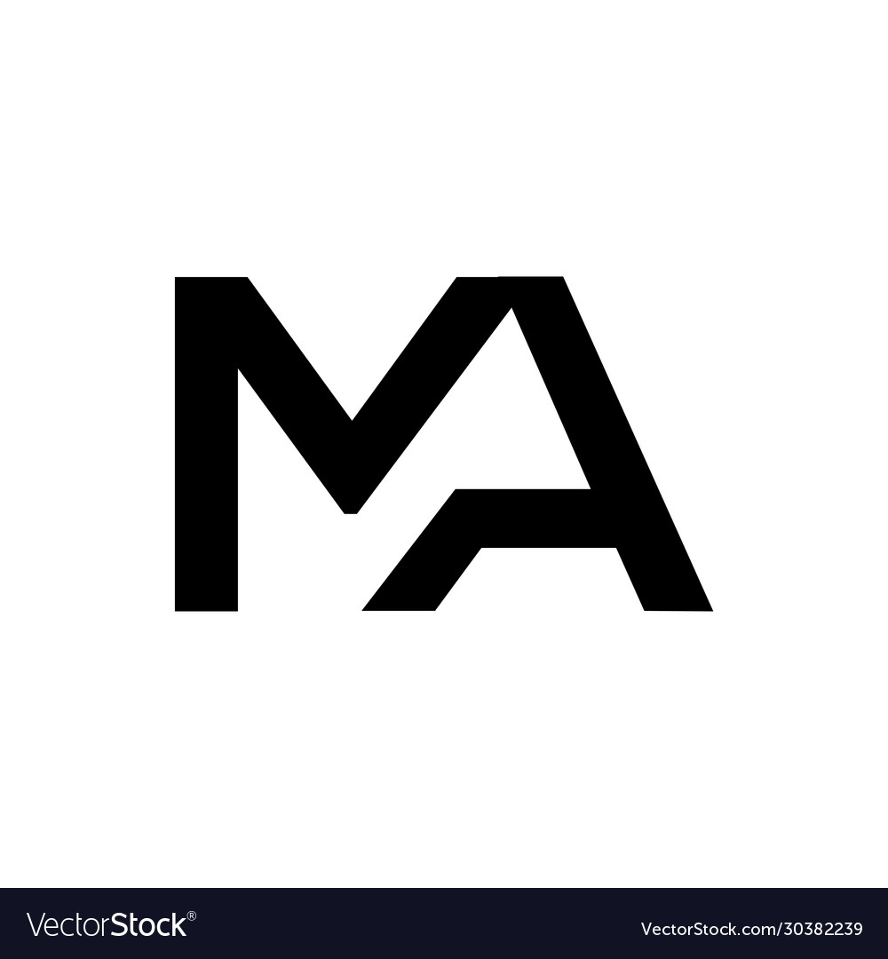 Initial Ma Letter Logo Template Abstract Vector Image