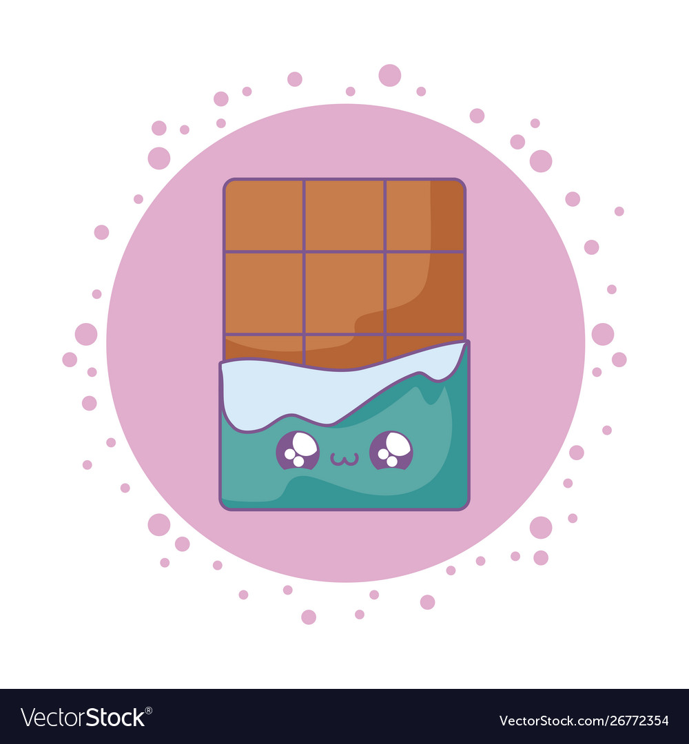 Delicious Chocolate Bar Kawaii Style Royalty Free Vector