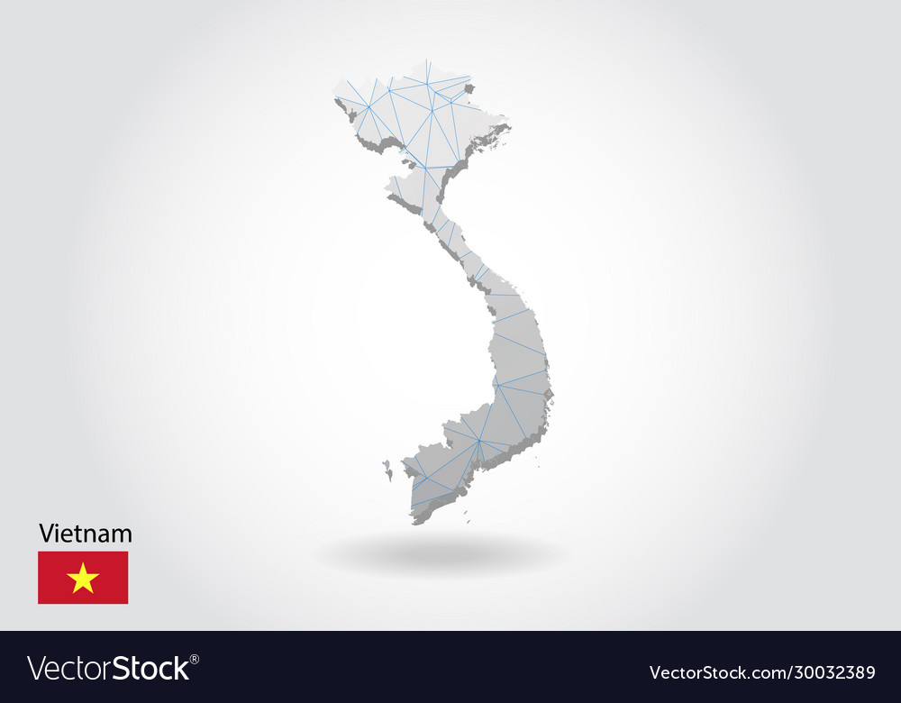 Polygonal Vietnam Map Low Poly Design Map Made Of Vector Image