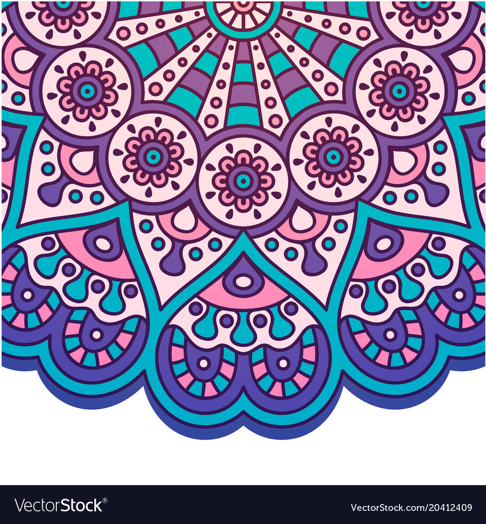 Abstract Mandala Purple Pink Design Image Vector Image