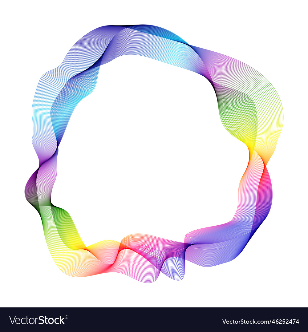 Rainbow Line Wave Round Design Element Royalty Free Vector