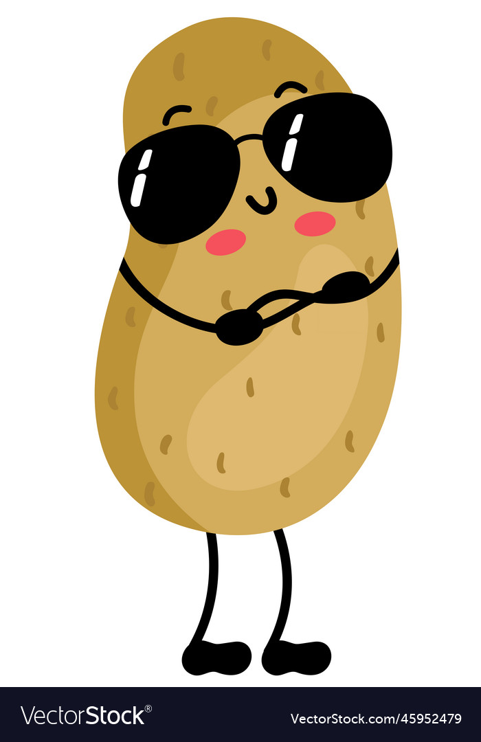 Funny Potato Mascot With Sunglasses Royalty Free Vector