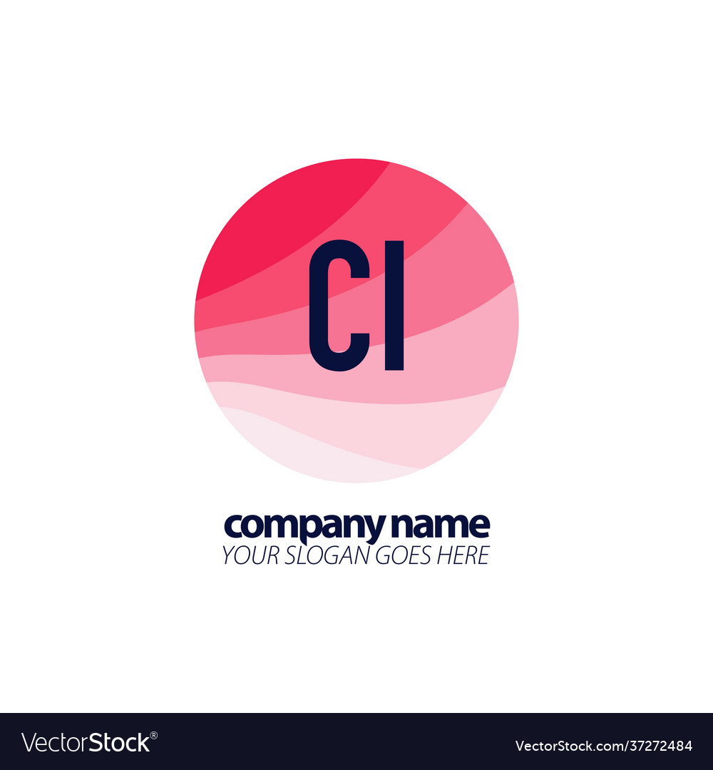 Initial Letter Ci Colorful Circle Logo Design Vector Image