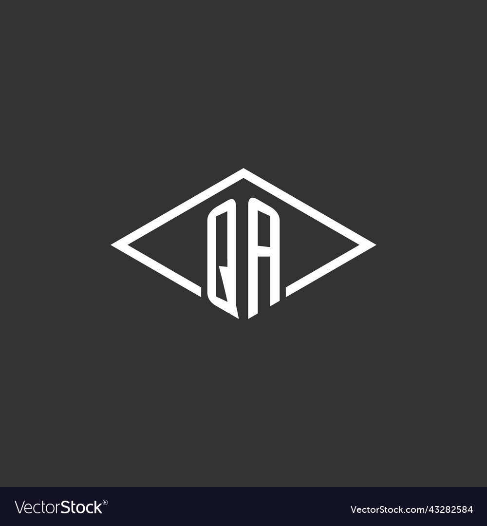 Initials Qa Logo Monogram With Simple Diamond Vector Image