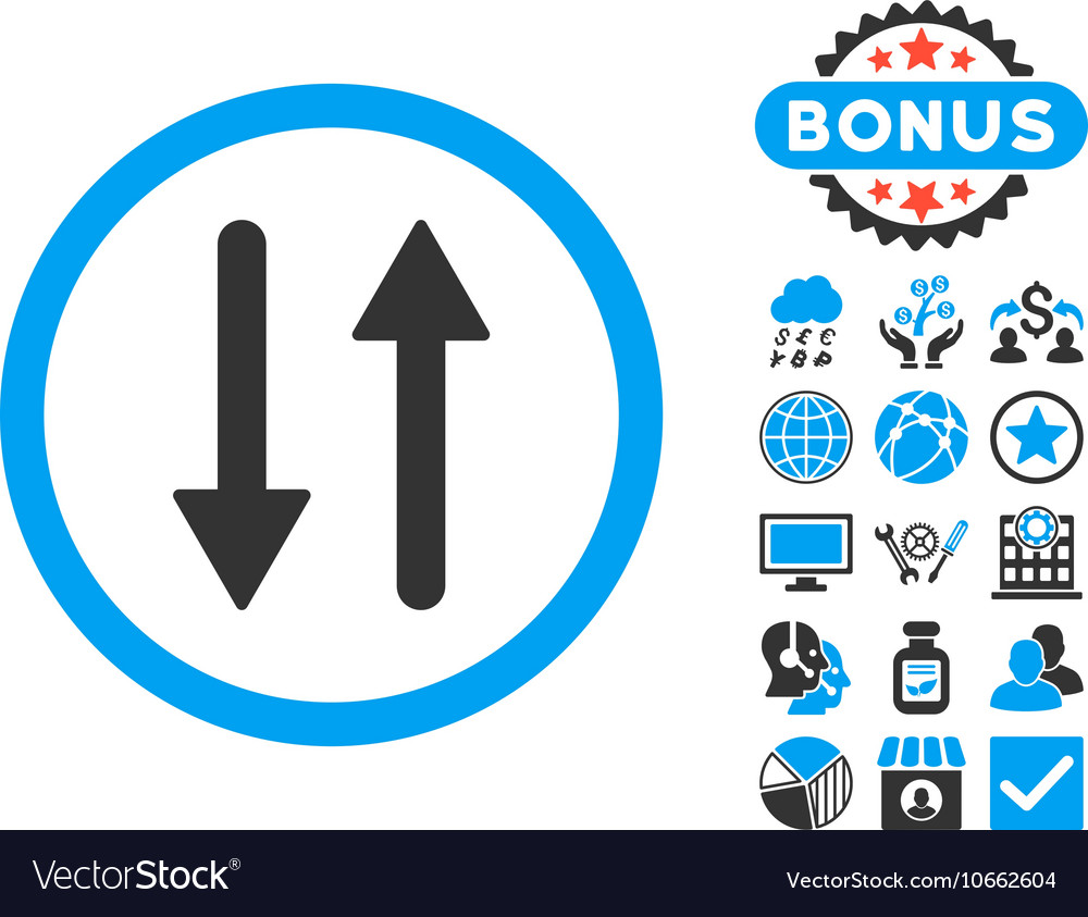 Arrows Exchange Vertical Flat Icon Royalty Free Vector Image