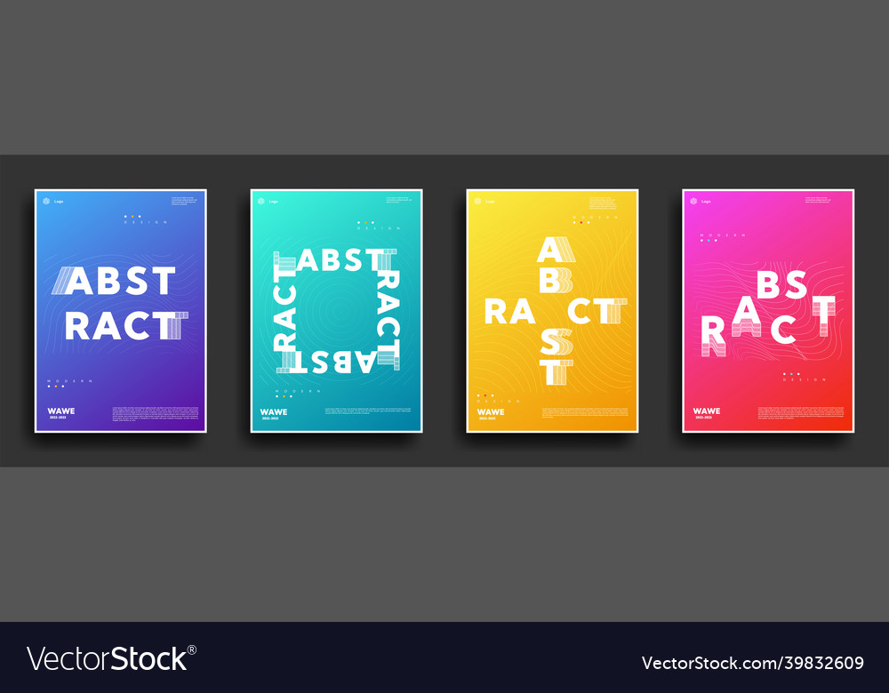 Modern Set Of Abstract Covers Minimal Lid Design Vector Image