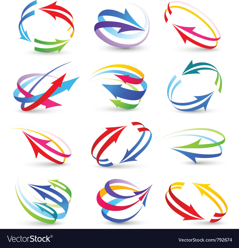 Collection Of Colour Arrows Royalty Free Vector Image