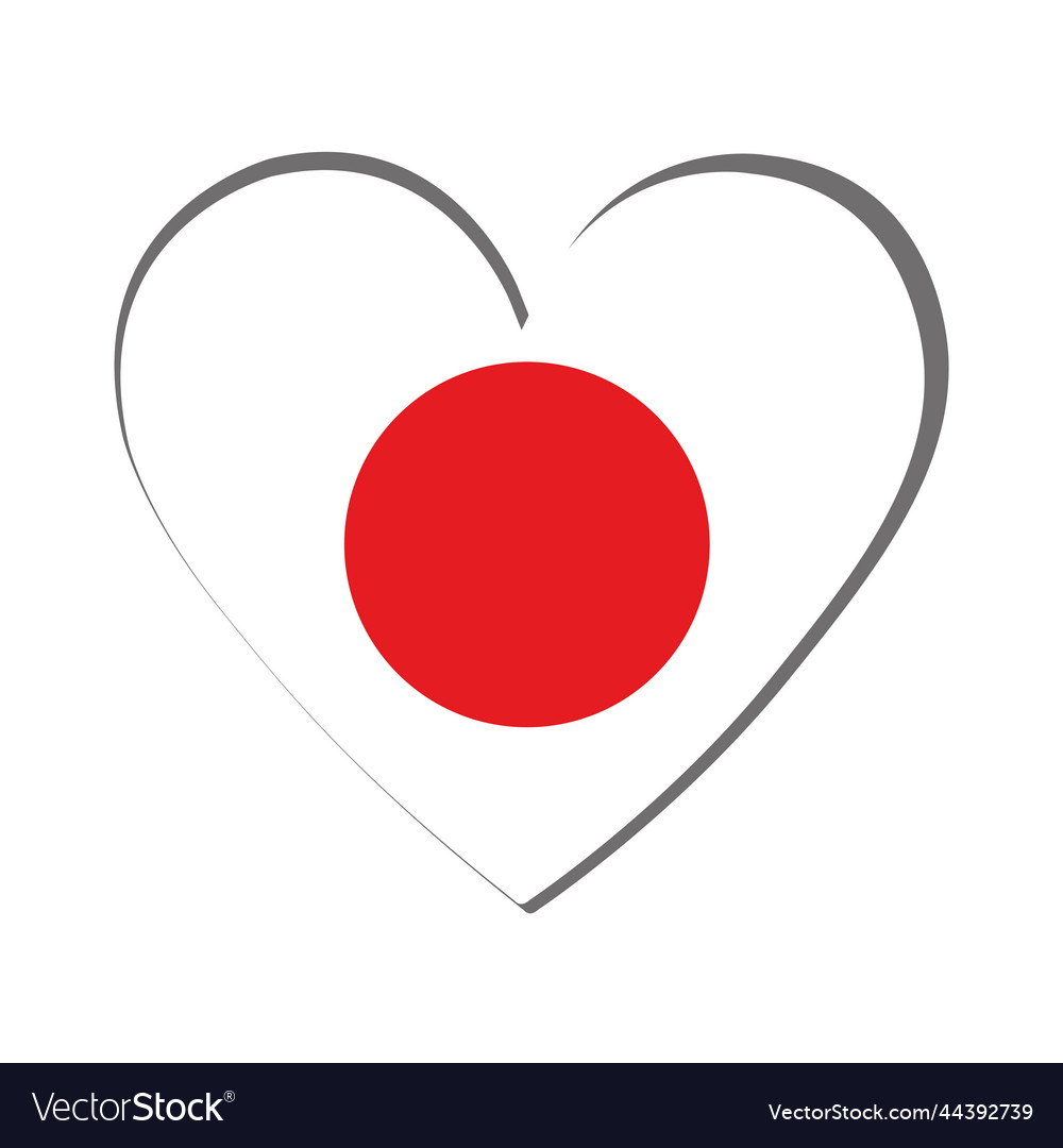 Isolated Heart Shape With The Flag Of Japan Vector Image