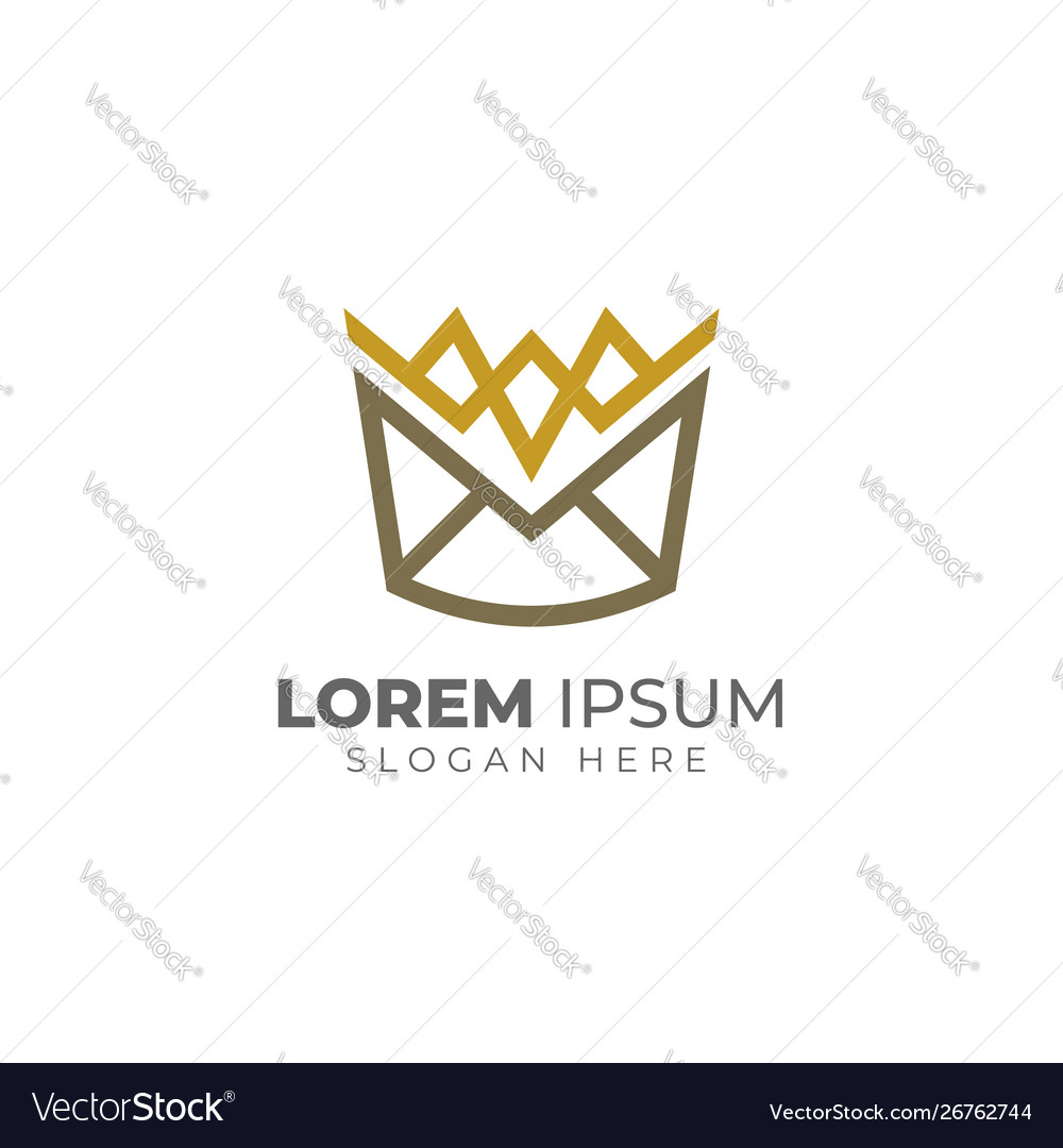 Creative Crown Logo Template Linear Crown Vector Image