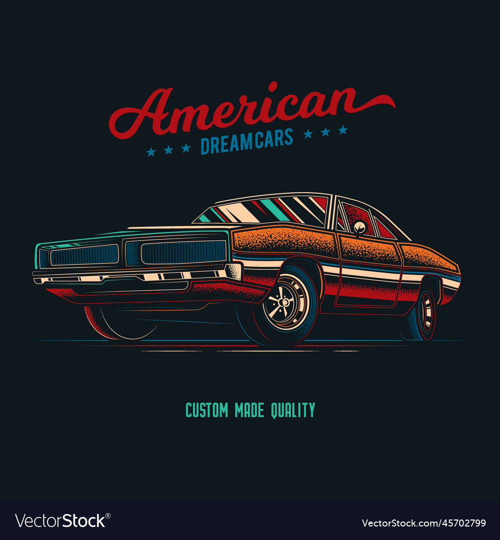 American Muscle Car Royalty Free Vector Image VectorStock