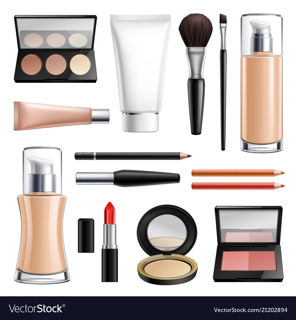 Makeup Cosmetics Realistic Set Royalty Free Vector Image