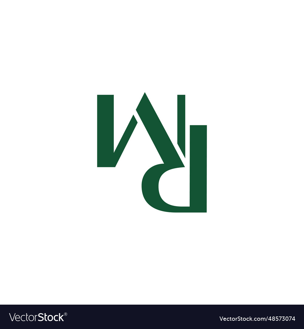 Letter Wd Linked Font Simple Logo Royalty Free Vector Image