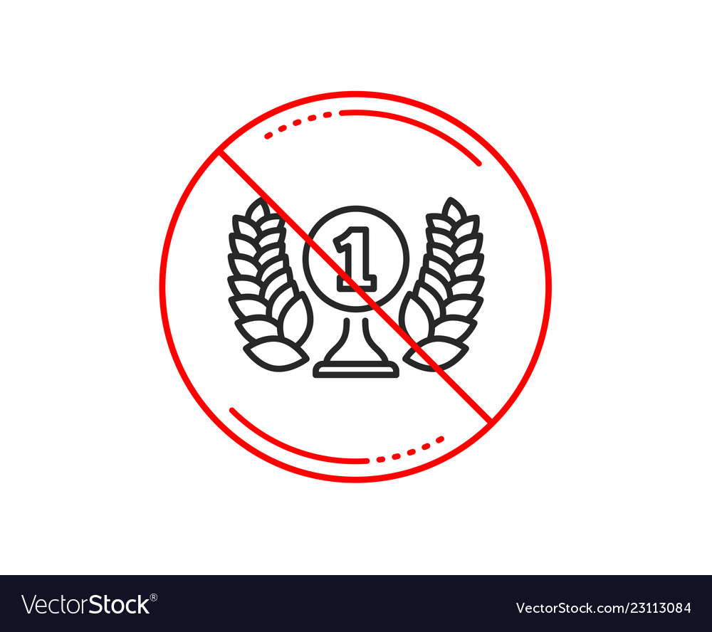 Laureate Award Line Icon Winner Prize Sign Vector Image