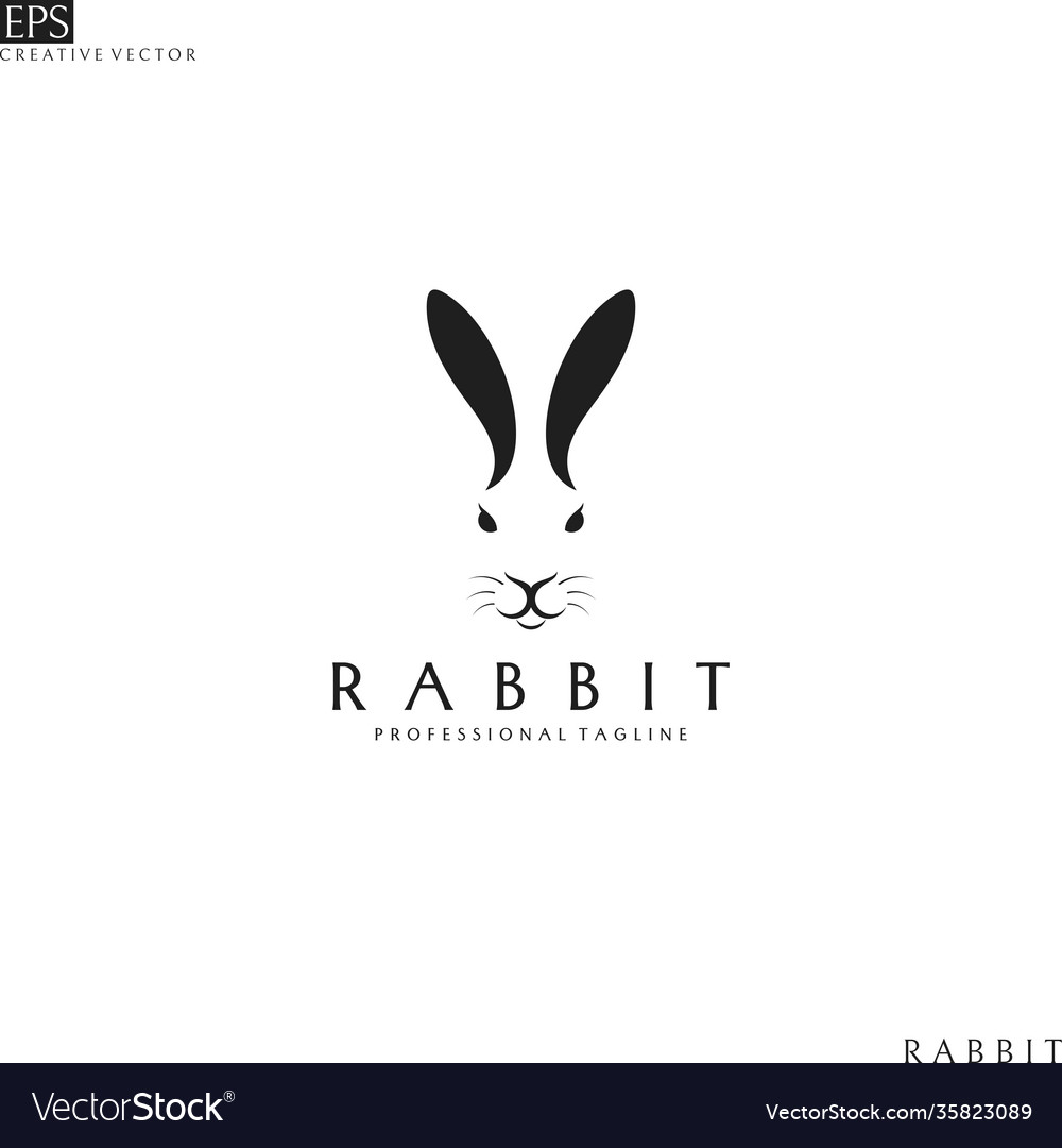 Rabbit Head Logo Template Royalty Free Vector Image