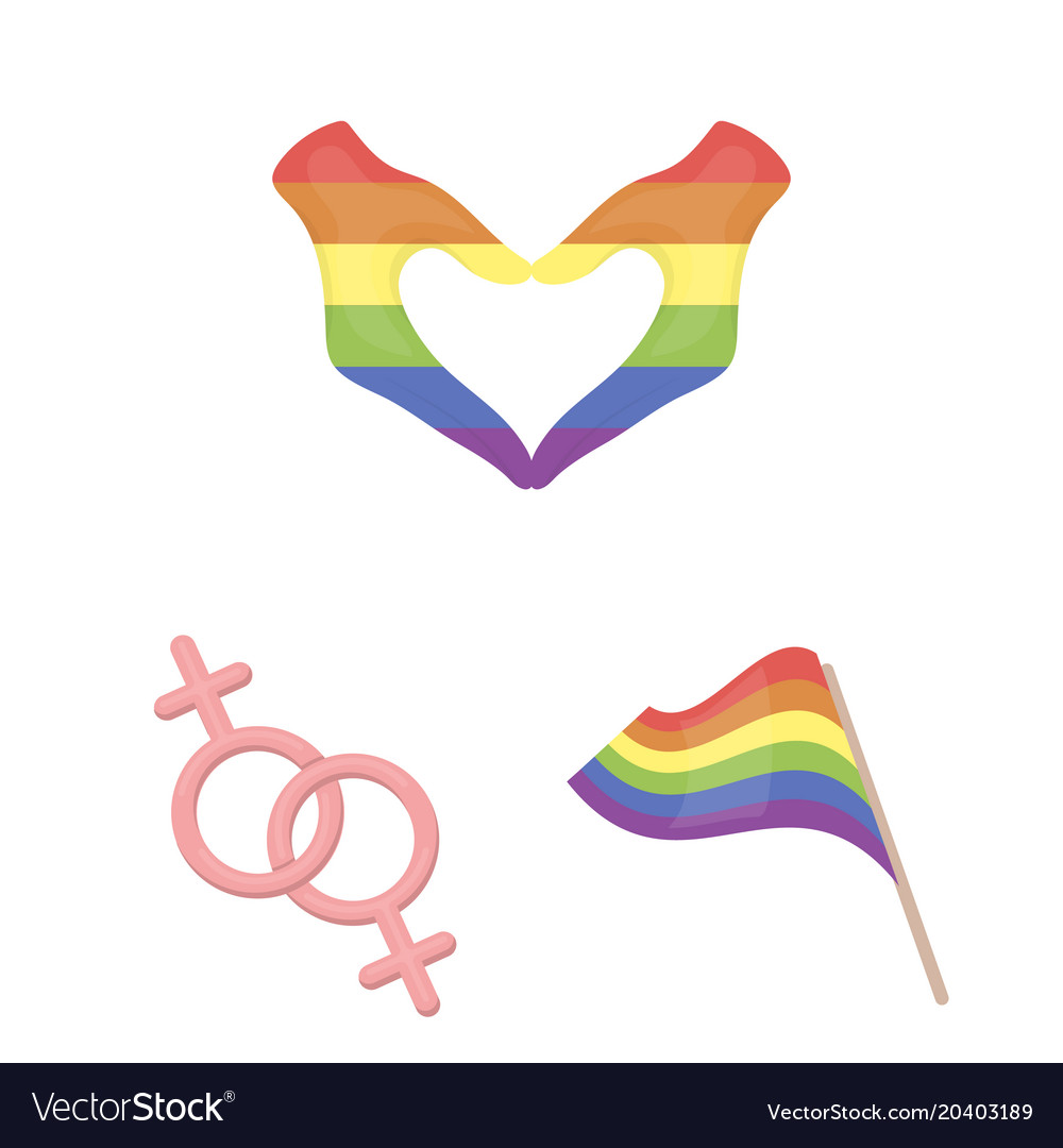 Gay And Lesbian Cartoon Icons In Set Collection Vector Image