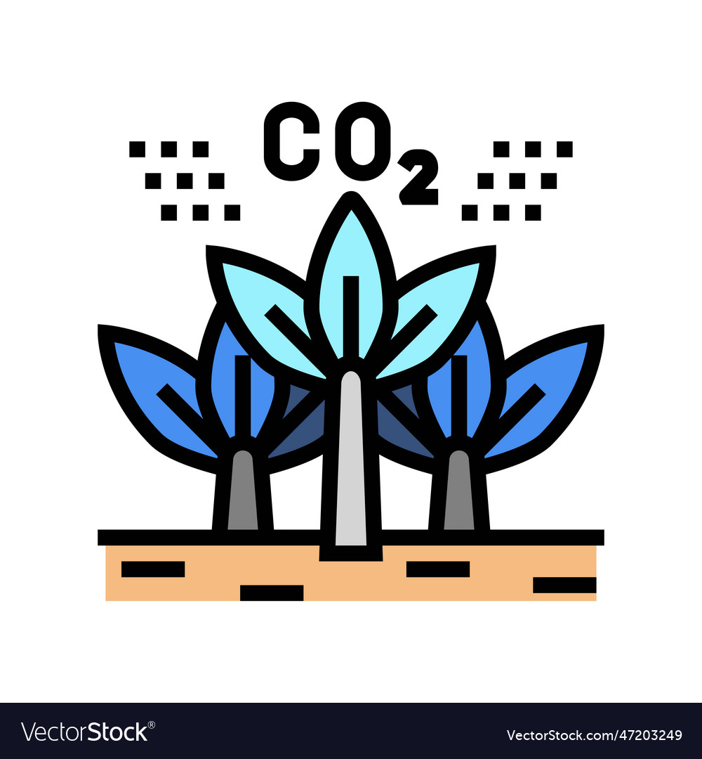 Carbon Sequestration Future Technology Color Icon Vector Image