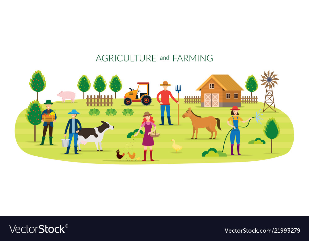 Farmer Agriculture And Farming Concept Royalty Free Vector