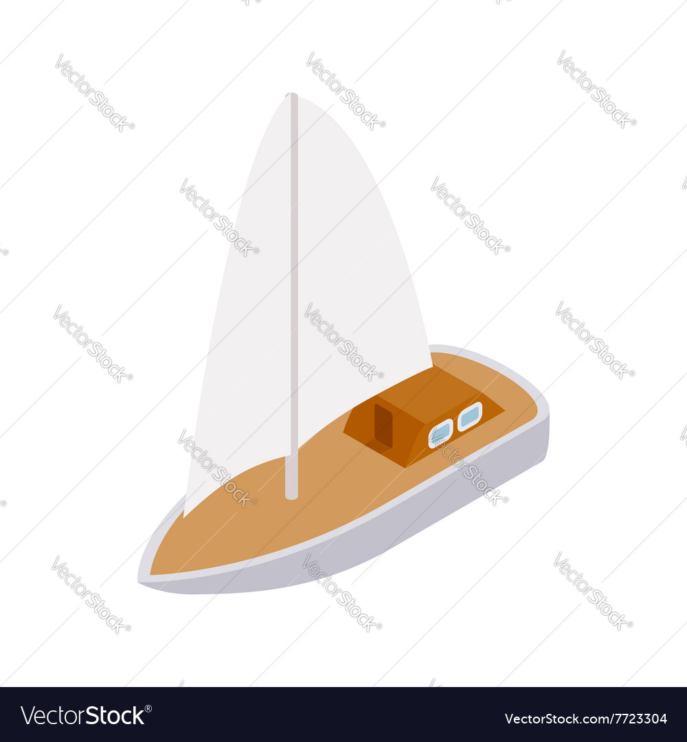 Yacht Icon Isometric D Style Royalty Free Vector Image