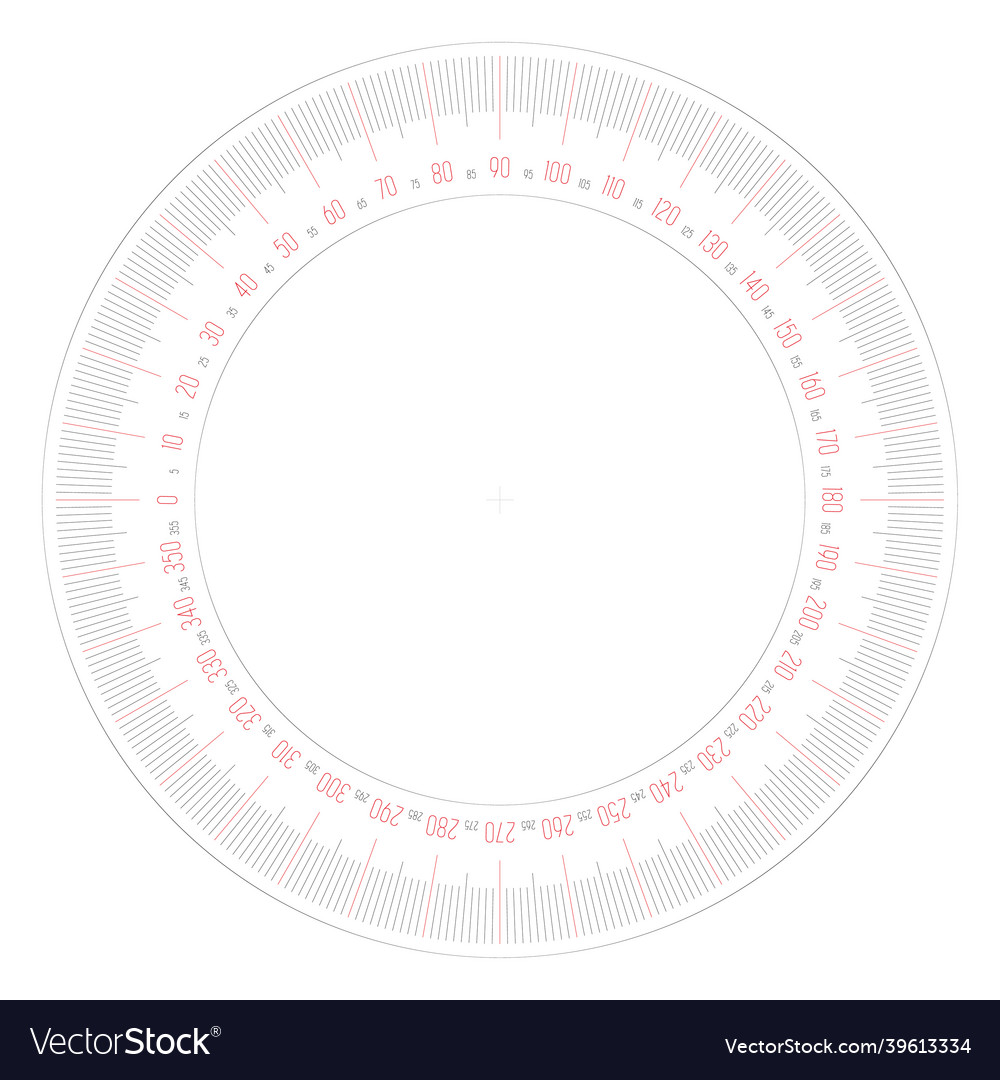 Full 360 Degrees Protractor Measuring Instrument Vector Image