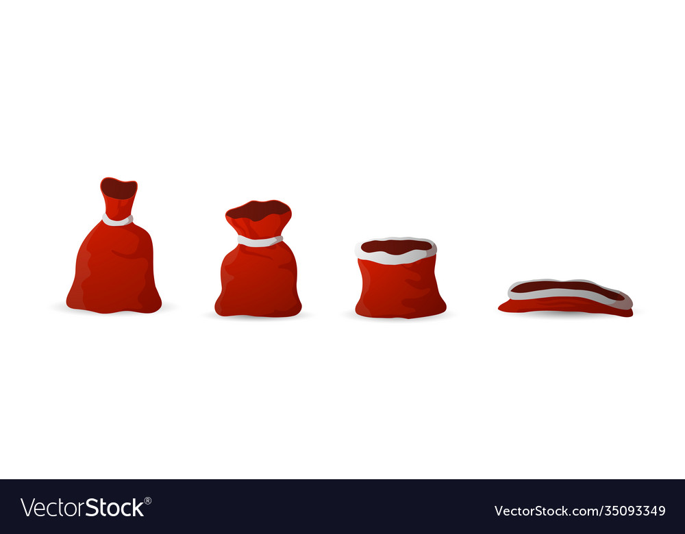 Santa Claus Red Bag Isolated On White Background Vector Image