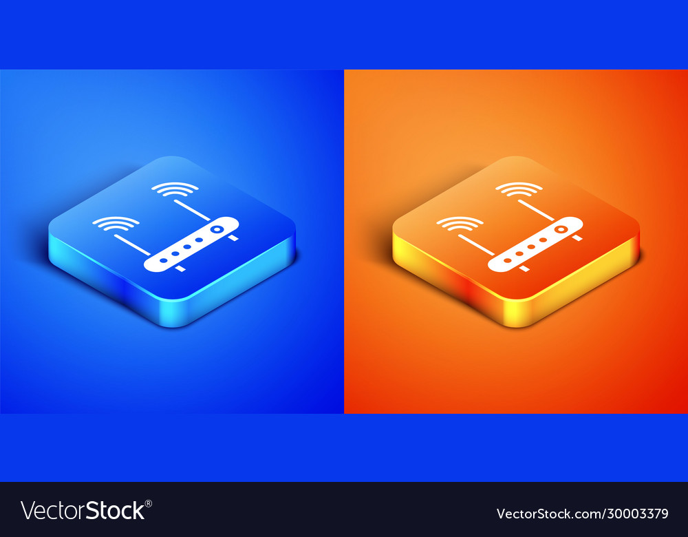 Isometric Router And Wi Fi Signal Symbol Icon Vector Image