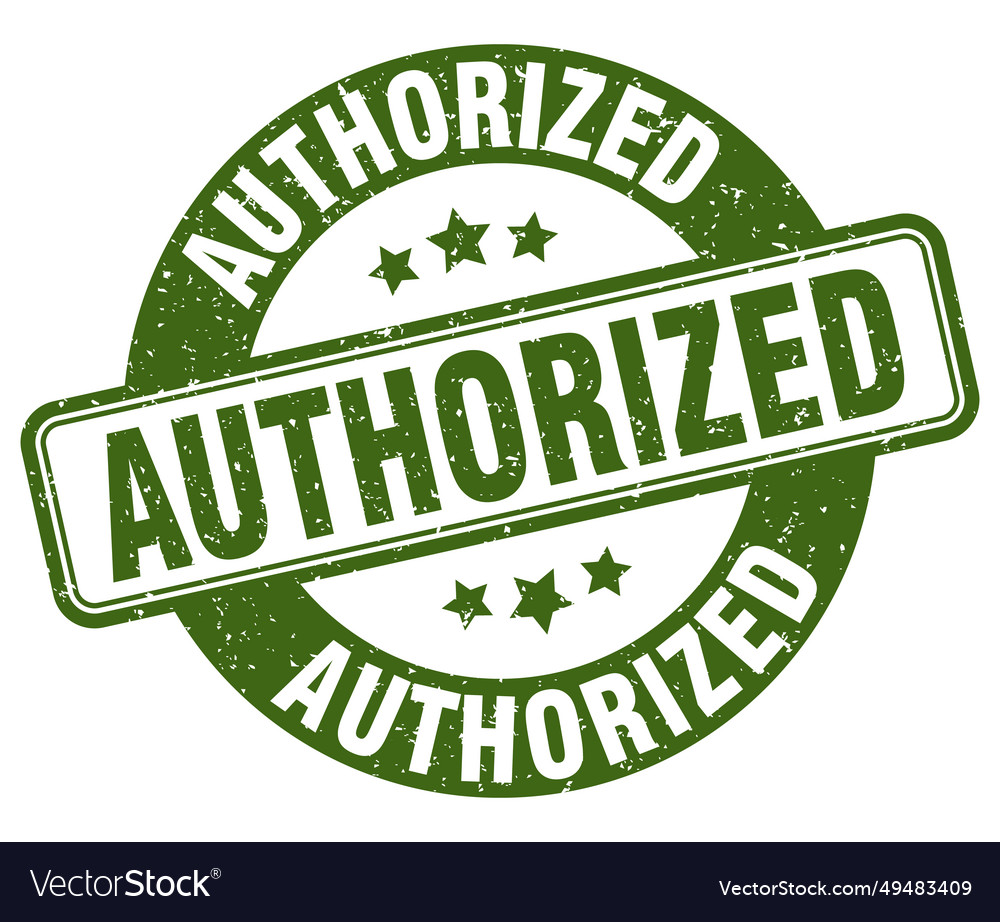 Authorized Stamp Label Round Grunge Royalty Free Vector