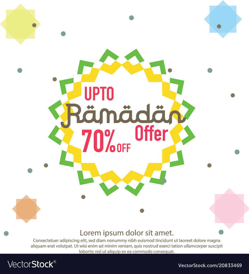 Ramadan Sale Offer Banner Design Promotion Poster Vector Image