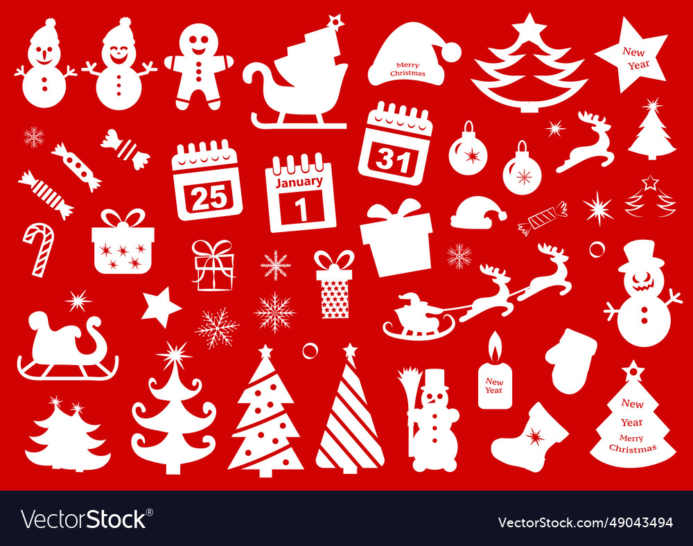 Set Of Christmas Icons Royalty Free Vector Image